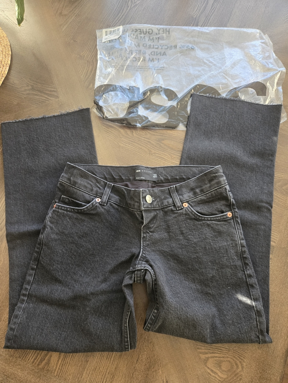NWT ASOS High Rise Maternity Effortless Crop Kick Flare Jean Washed Black sz 00
